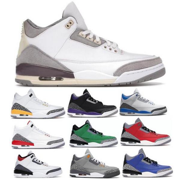 

Jumpman 3s A Ma Maniere Men Basketball Shoes Racer Blue Georgetown SE Unite Fire Red Tinker Hatfield Court Purple UNC 2021 Trainer Sneaker, Cream