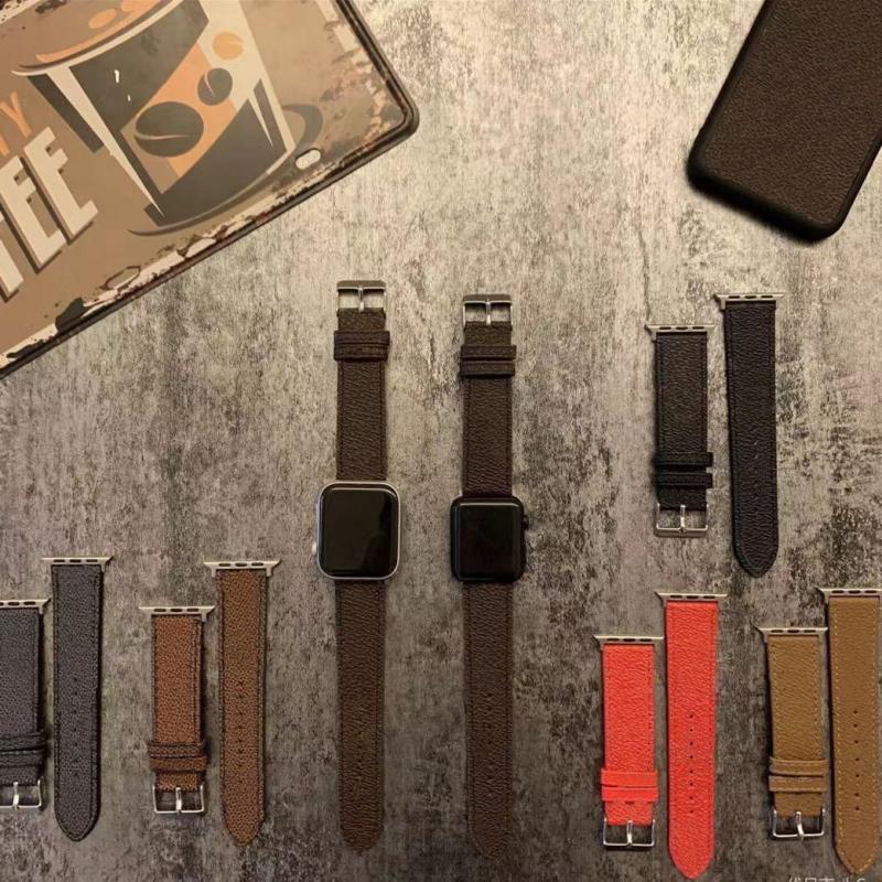 

Top designer Watchbands Watch straps for Apple Watch Letter L flower Leather Smart Strap 42mm 38mm 40mm 44mm 45mm iwatch 6 5 Luxury G Fashion bands Sports Bracelet