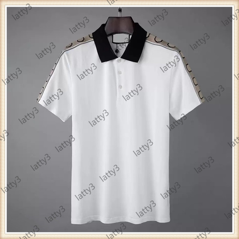 

2021ss Designer Polo Shirts Men Luxury Polos Casual Mens T Shirt Snake Bee Letter Print Embroidery Fashion High Street Man Tee, White;black