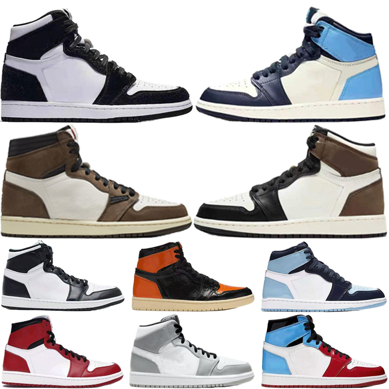 

2022 Jumpman 1 OG 1s Mens Basketball Shoes Bred Patent Hyper Royal University Blue Electro Orange Lucky Green Prototype Men Women Sneakers Trainers Size 36-46, Box