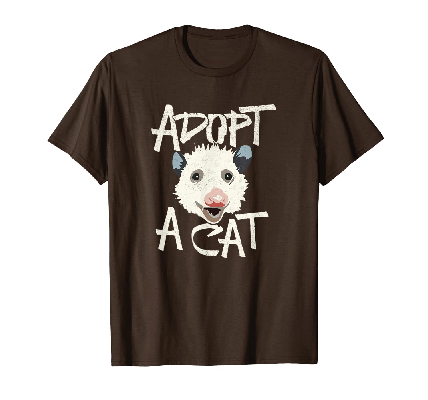 

funny cat lover adopt a cat possum t shirt t-shirt, White;black