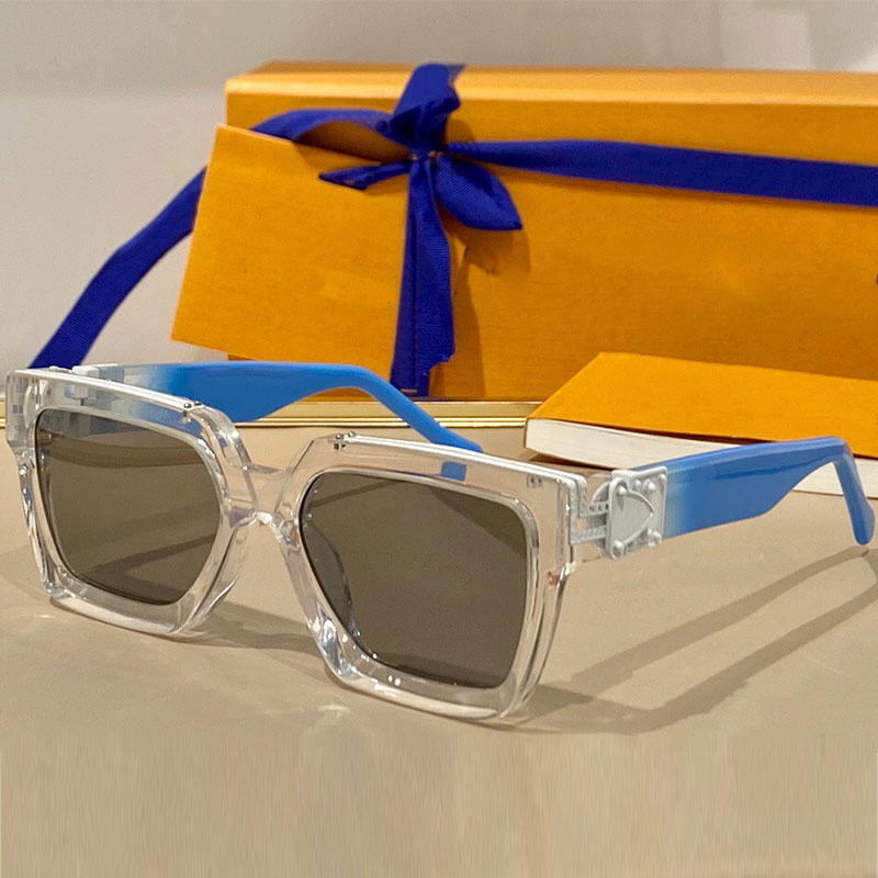 

Millionaire sunglasses 96006 mens or womens new color fashion classic blooming gradient blue unique personality design anti-ultraviolet top quality with box