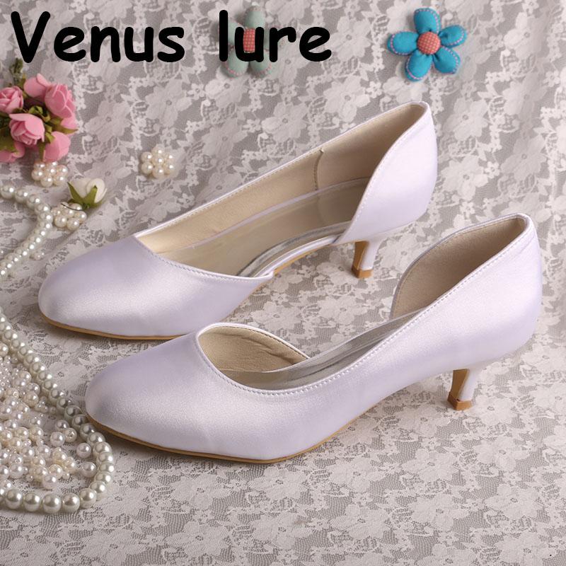 

22 Colors Mid Heel 2 inches White Shoes Woman Slip on for Wedding, Beige