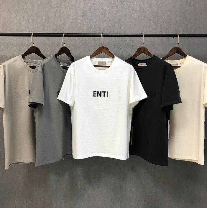 

2020 Ins Hot Spring Summer Hip Hop Front letter print 3D Silicon Tee Skateboard Tshirt Men Women Short Sleeve Casual T Shirt, White;black