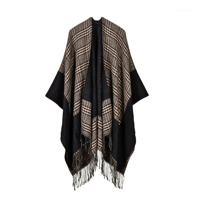

Scarves Female Blanket Thick Soft Shawls Wraps Winter Scarf Women Imitation Cashmere Warm Pashmina Foulard Plaid Poncho Stole