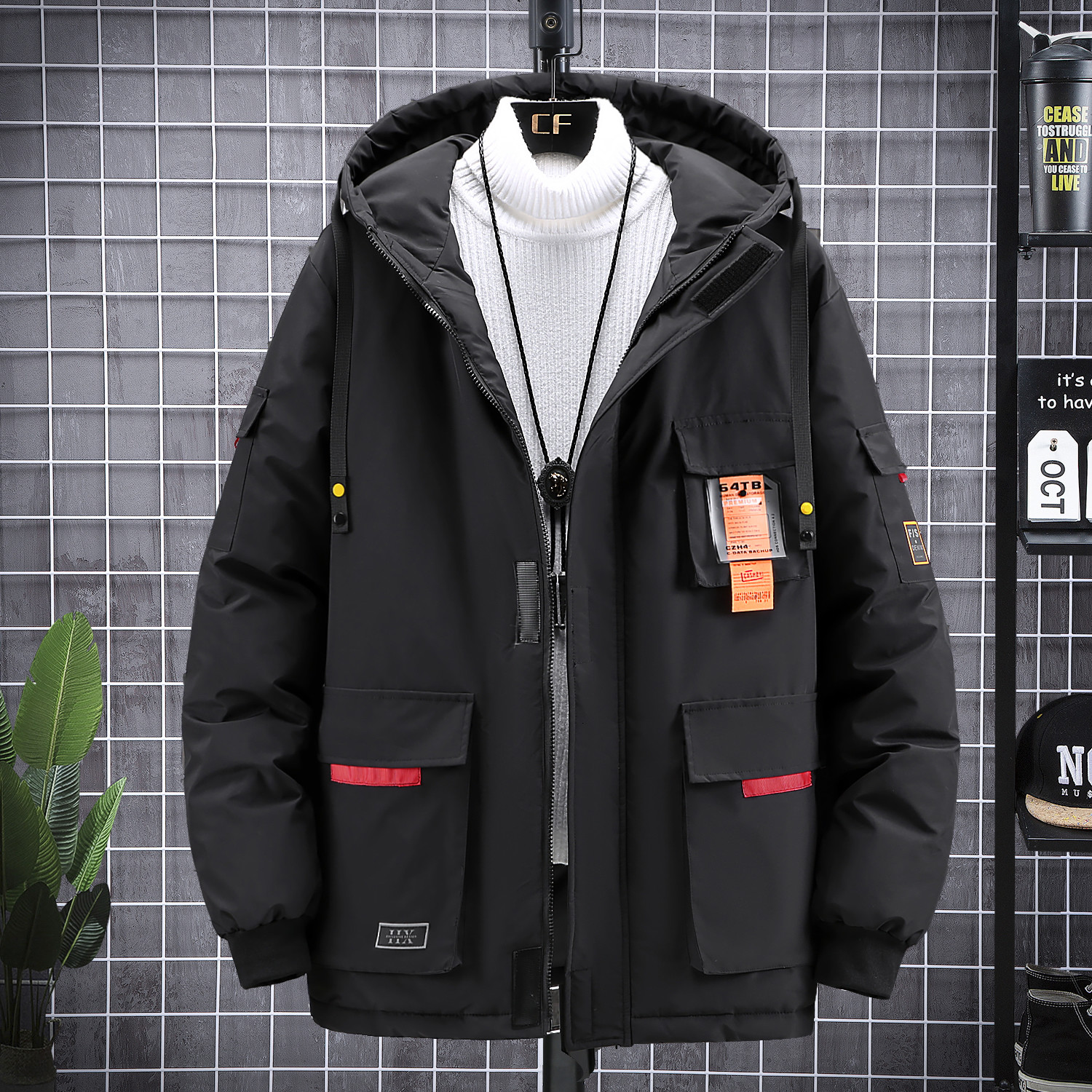 

2021 New Plus Size 10xl 9xl Winter Thick Warm Hooded Coat Men Outdoors Outwear Waterproof Casual Inner Fleece Jackets Ygu6, Black