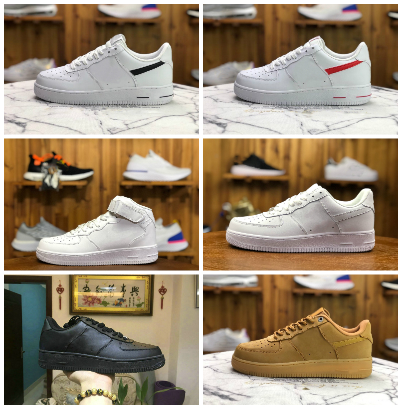 

Classic Forces Low Mens WOmen Casual Shoes Airs High 1 One Triple White Black Wheat Utility Shadow 1s Classic 1 07 ''AF1''airForce Outdoor Sports Designer Sneakers, Bubble package bag