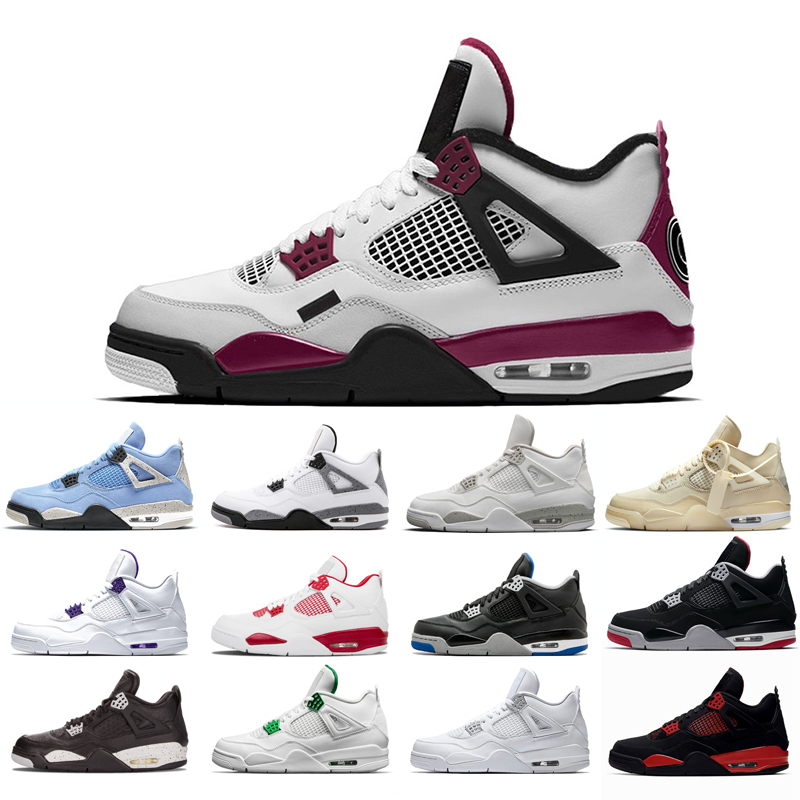

2021 new basketball shoes 4s man White Oreo Cement University Red Blue Travis Thunder Olivia Kim Black Cat Taupe Haze Pine Green Neon Grey Bred purple trainers, Diy