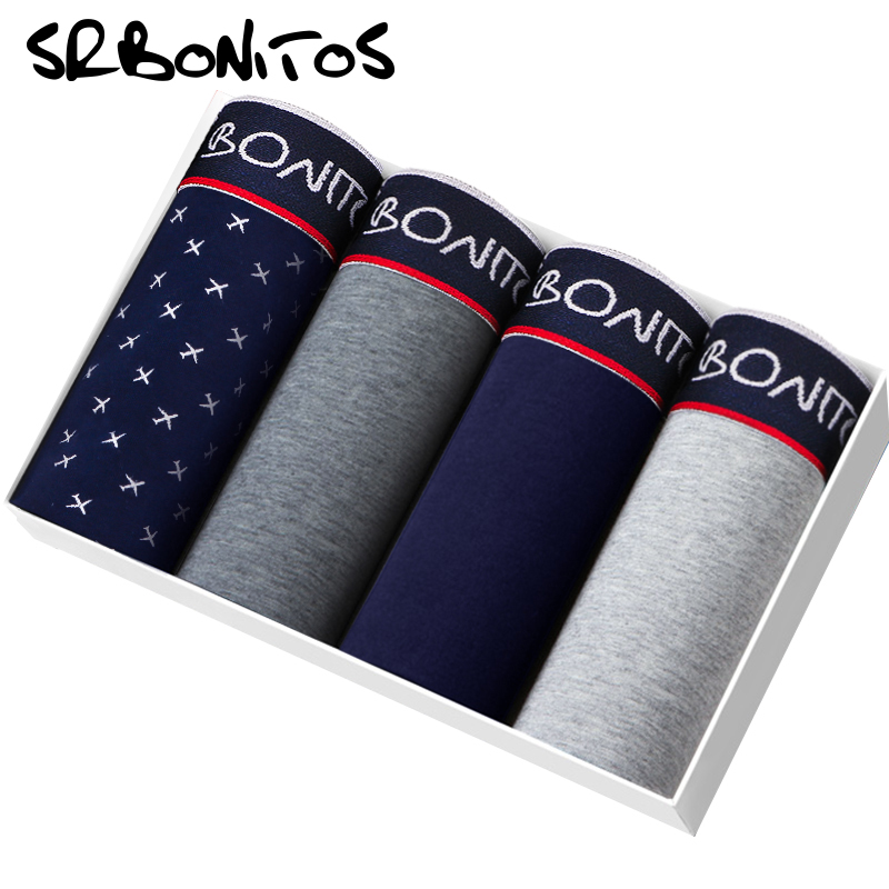

Underwear Men Boxer Mens Underwear Cotton Boxer Shorts Men Panties Slip Homme Underpants Sexy Kilot Calecon Bamboo Gay, B2 4pcs 1