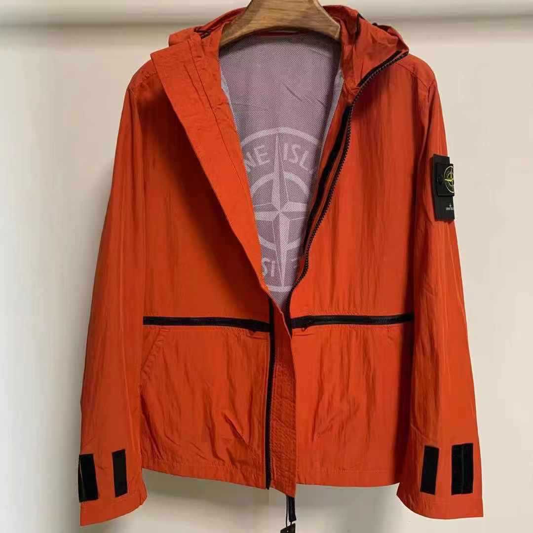

2021 New arrival Welcome to ifashion Island hooded jacket early spring men and women daily casual zipper metal nylon windbreaker stone coat, Black;brown