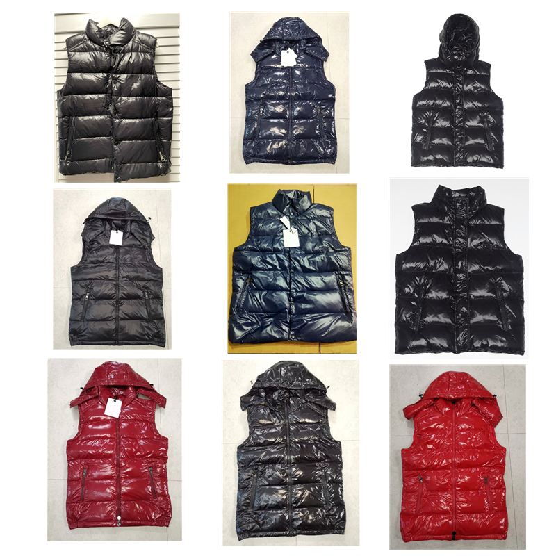 

2022 New Mens Down Jacket Vests Parkas Coat Winter Warm and Thick Part Hooded Outerwear Men Women Fashion 12 Models High Quality Note That 1 with 2 Styles Are Different, No.1-black-matt-with-hood