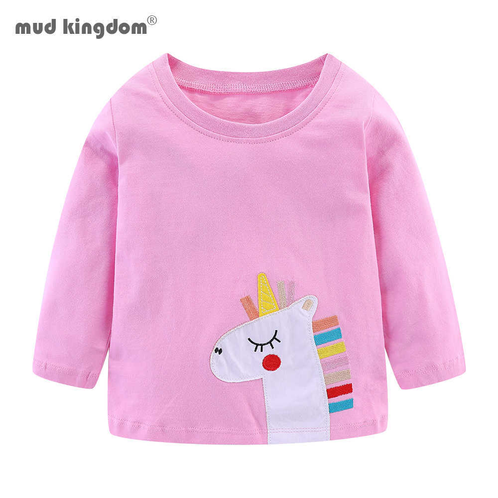 

Mudkingdom Kids Boys Girl T-Shirts Baby Long Sleeve Cartoon Unicorn Tops Children Autumn Cotton Sweatshirt 210615, Blue
