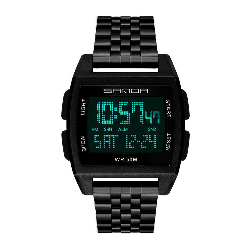 

Wristwatches Popolar Top Men's Watches Military Sports LED Digital Watch Men Fashion Steel Waterproof Clock Relogio Masculino, Gold