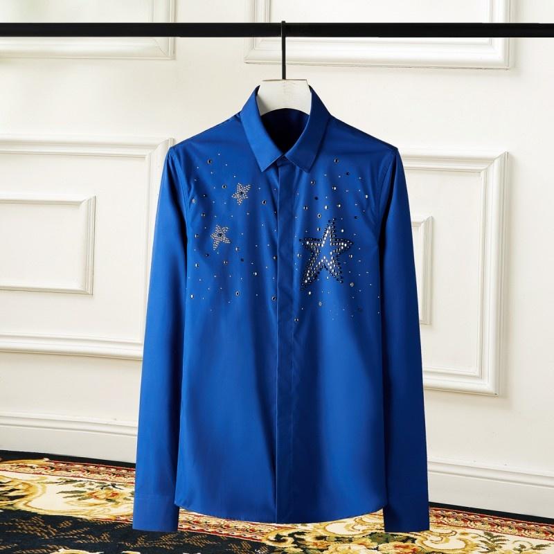 

Men's Casual Shirts Smart Brand Shirt Mens Fashion Long Sleeve Turn-Down Collar Slim Fit Button Tops Solid Color White Black Business