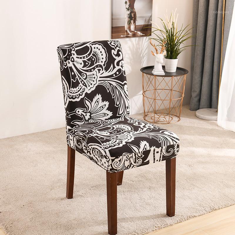 

Chair Covers Stretch Floral Dining Cover With High Back Elastic Universal Kitchen Slipcover Anti-stain Dustproof Protecoter Decor