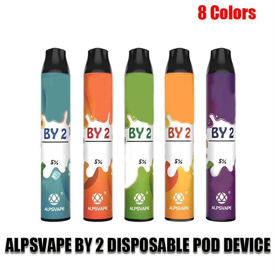 

Authentic ALPSVAPE BY 2 DISPOSABLE POD DEVICE 2 IN 1 Kit 900mAh Battery Pre-filled 6ml Cartridge 1200 Puffs Kits Vape Empty Pen Genuinea07