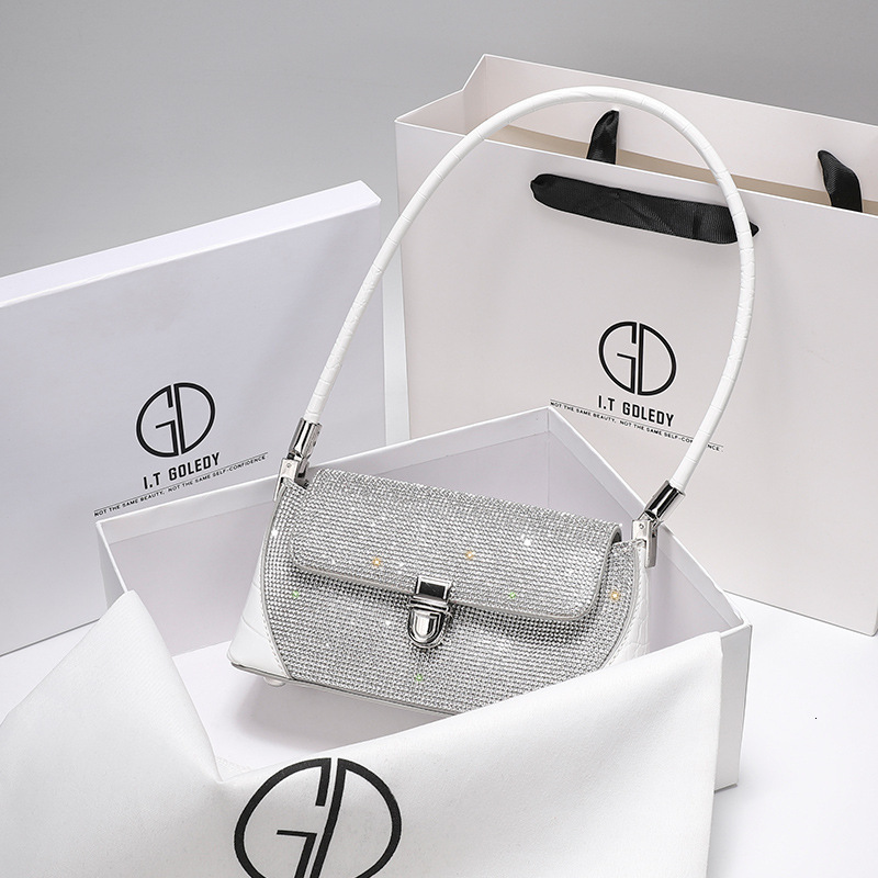 

guangzhou women's bag rhinestone french underarm texture foreign style senior niche versatile shoulder