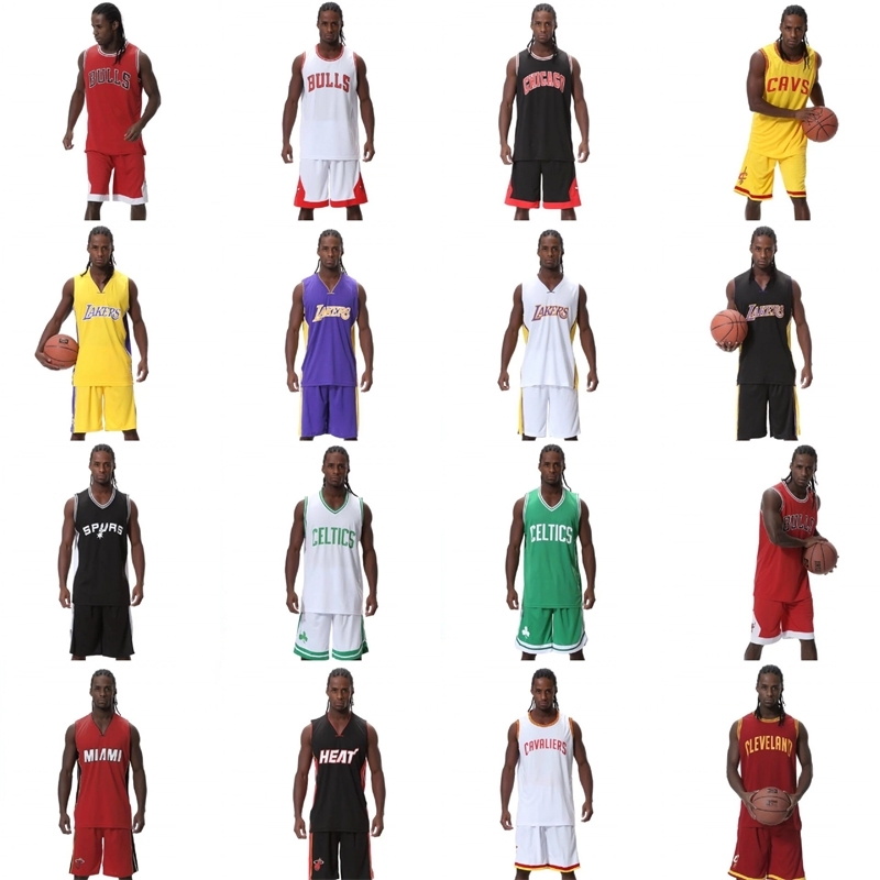 

Bulls, rockets, Lakers, knights, Celtics, heat basketball suit, Jersey set can be printed with one issue, Gray