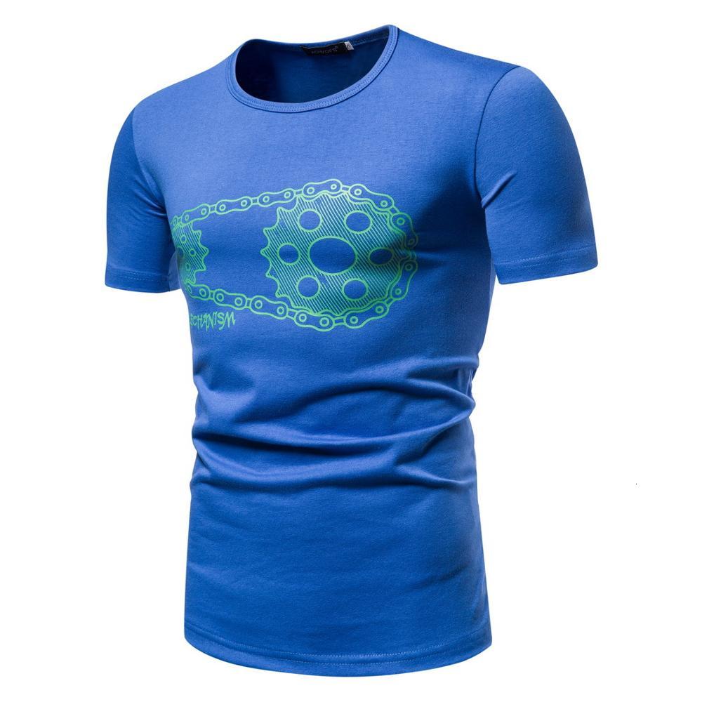 

2021 T-shirt New Men Cotton Short Sleeves Casual Male Tshirts Anc8, Blue