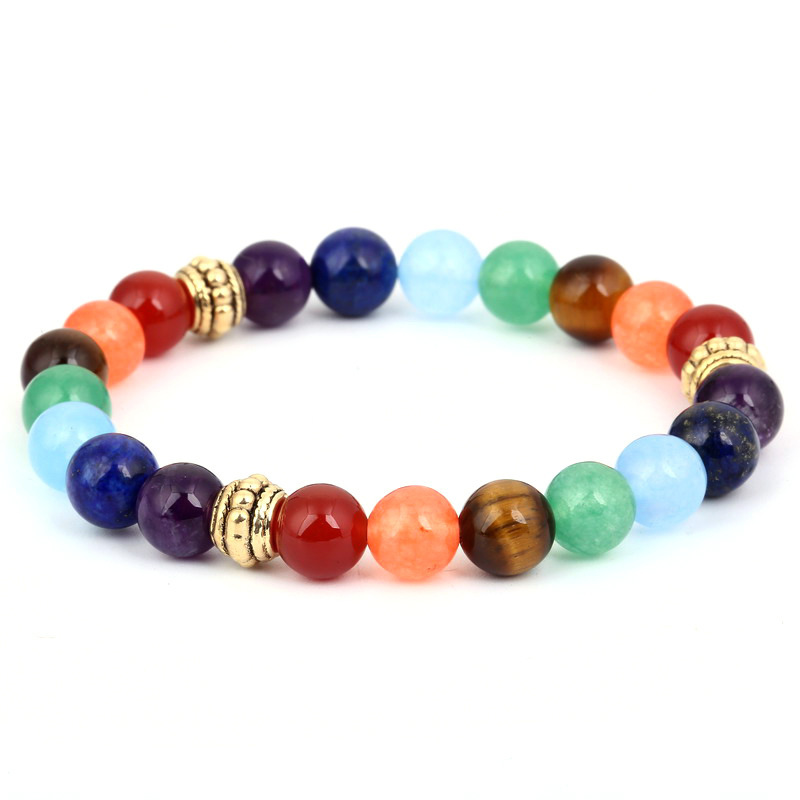 70% OFF Seven chakras Yoga Bracelet 8mm stone Amethyst Red Agate-image-711512904