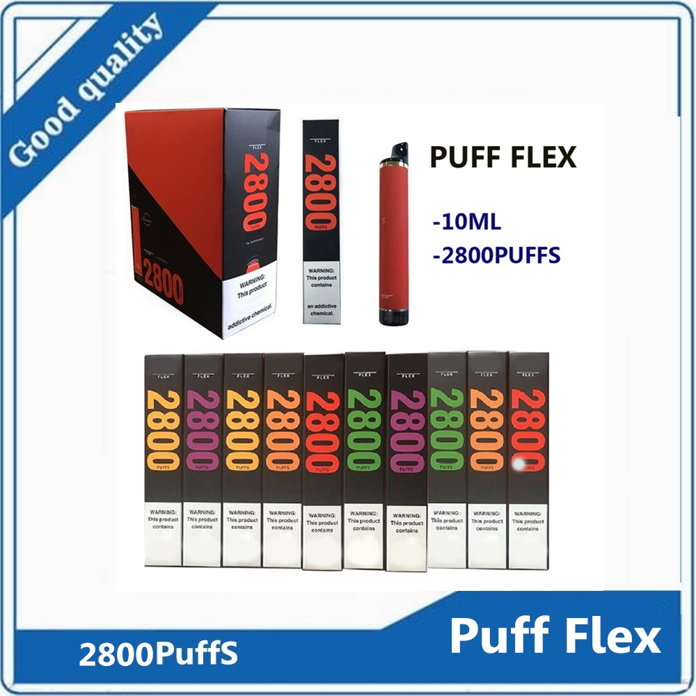 

Puff Flex Disposable Pod Cigarettes Device 2800 Puffs 10ml 1500mah with Airflow Vape Pen System Kit Stick Bar
