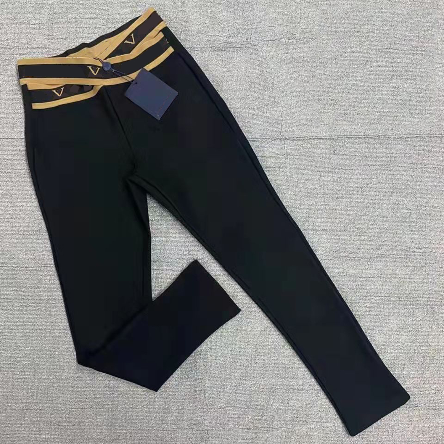 

Women Track Pants With Letters Waits Printed Lady Slim Capris Bottoms Outwears Yoga Sport Style Trouse Pant Skinny Sweater Straight Leggings Knits, Black