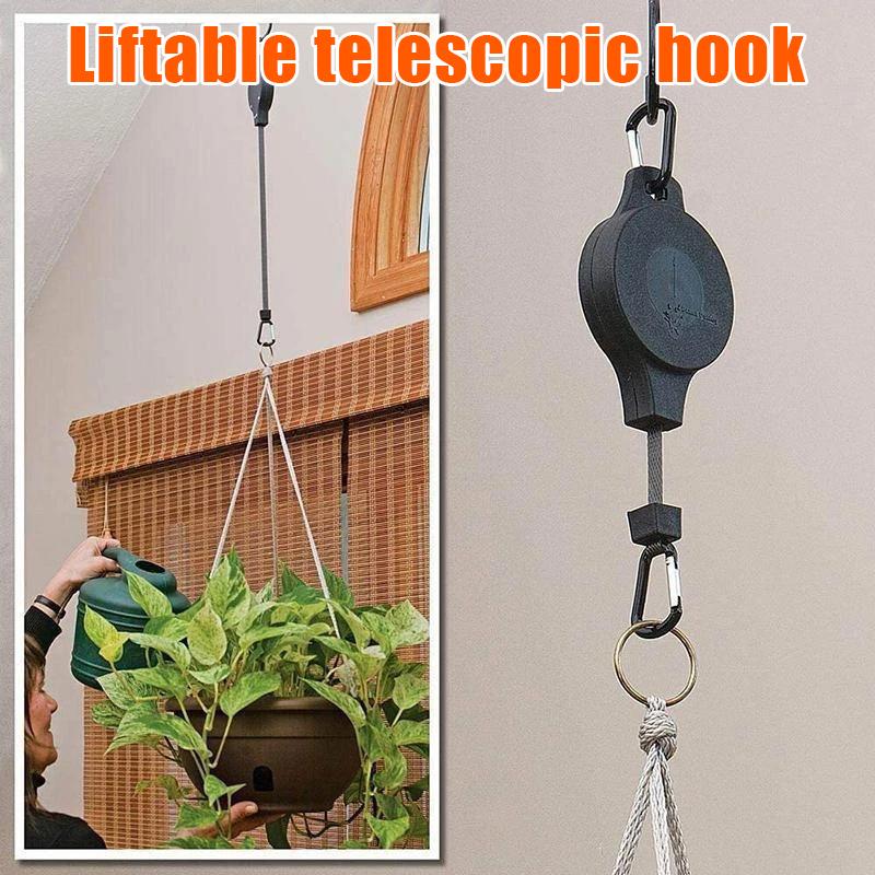 

Hooks & Rails Flower Basket Hook Liftable Plant Pulley Easy Reaching Hanging For Garden Balcony
