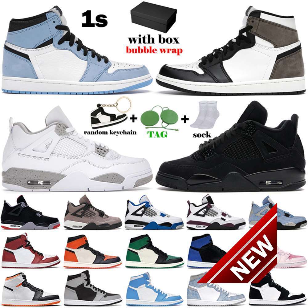 

2022 Basketball Shoes Men Women 4s University Blue White Black Cat Taupe Haze 1s Hyper Royal Dark Mocha Unc Chicago Mens Sports Sneakers, Customize