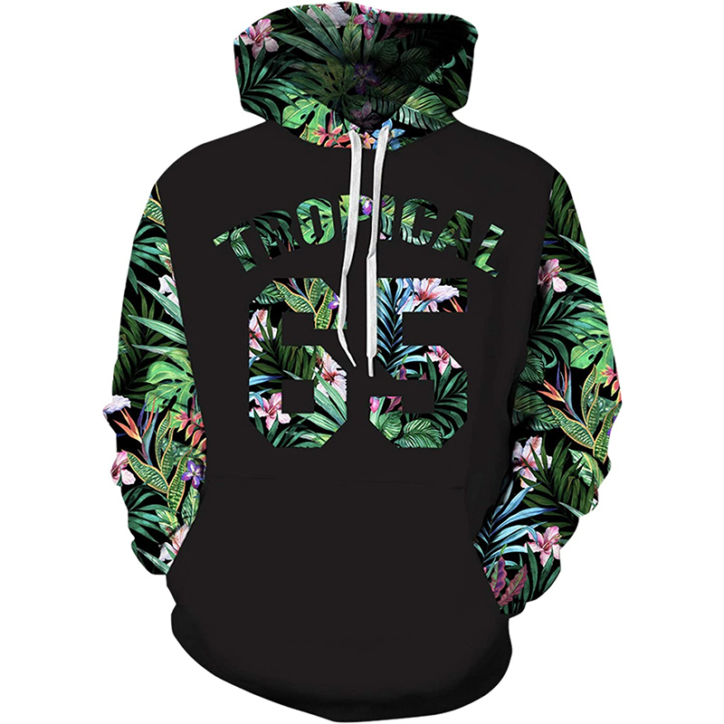 

Digital 3D Printing Hoodie Visual Impact Party Top Punk Gothic Round Neck High Quality American Sweater Hoodie, Black