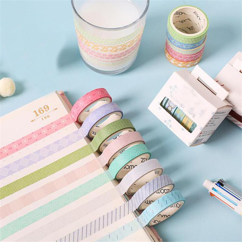 

5pcs/lot Cute Printed Paper Masking Washi Tape Set Japanese Stationery Kawaii Scrapbooking Supplies Sticker