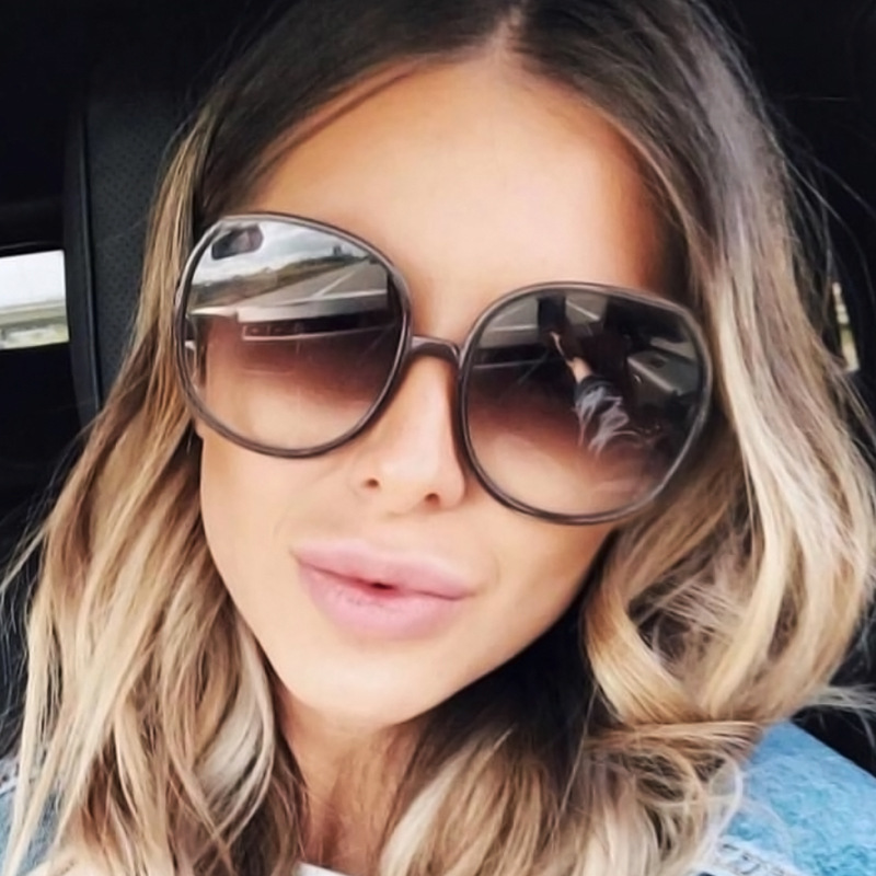 

Fashion Women Large sunglasses Gradients Plastic Designer Female sunglasses UV400 Lentes De Sol Mujer Glasses wholesale, Silver