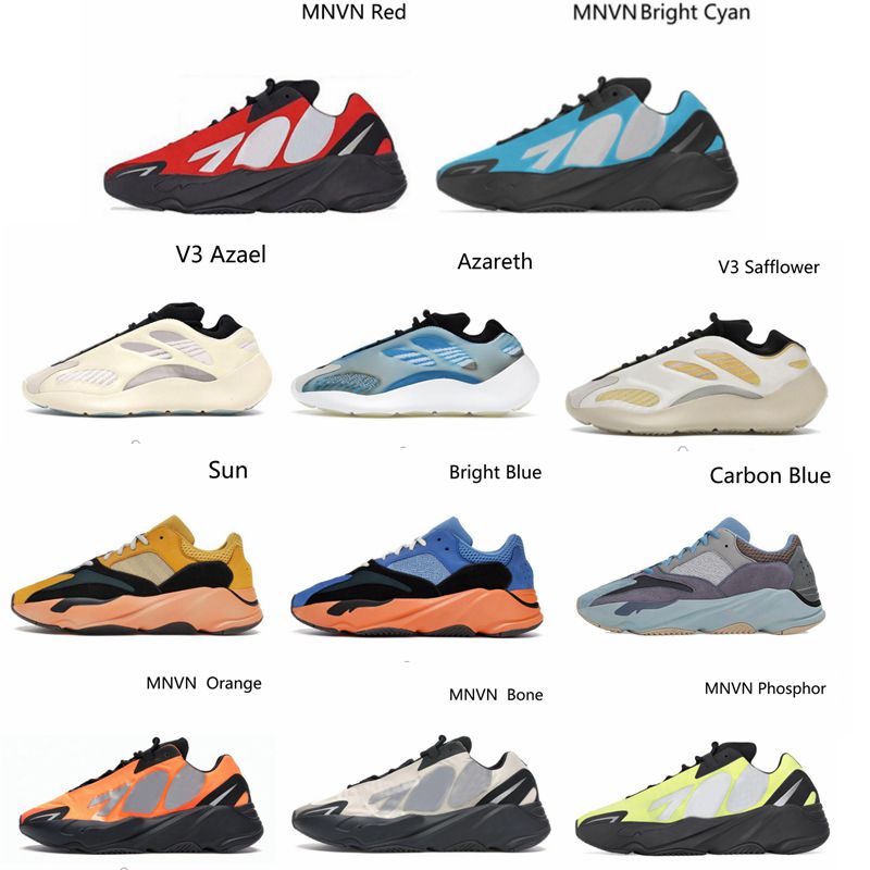 

2021 Cream kanye 700 mens womens runner shoes west V3 MNVN Azareth Azael Alvah Static Vanta Utility Black bone Tephra 700s sun men women tra