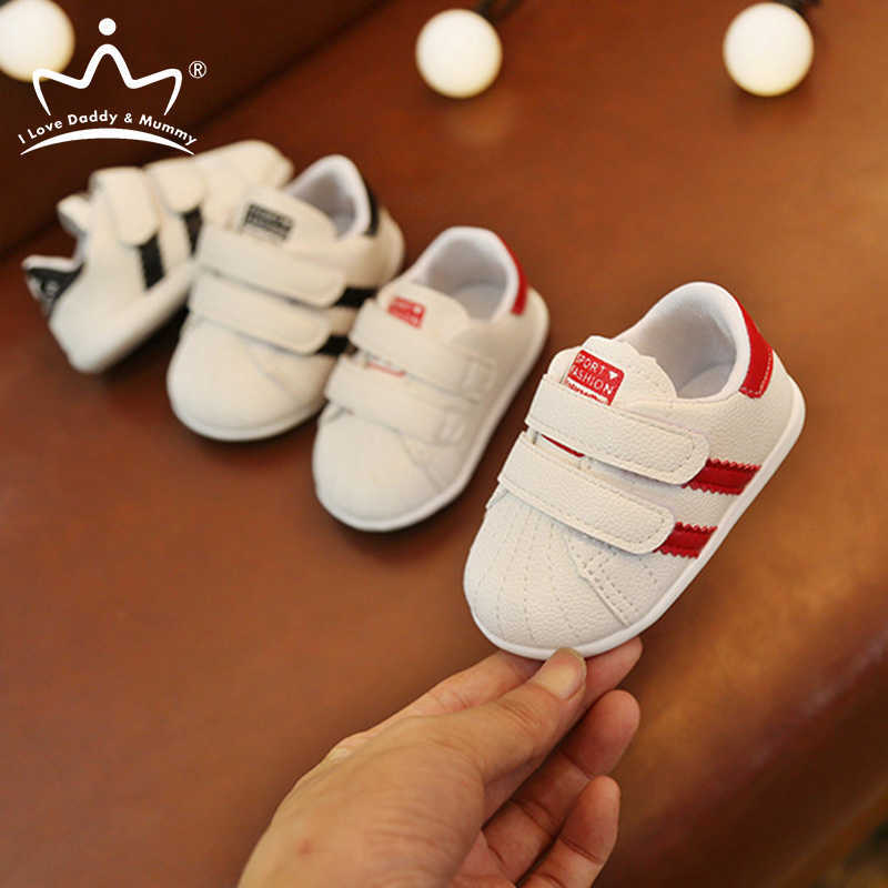 

Baby Shoes Sneakers Solid Color PU Leather Soft Cotton Baby Boy Shoes Non-slip born Toddler Boy Girl Shoes First Walkers 210722, Red