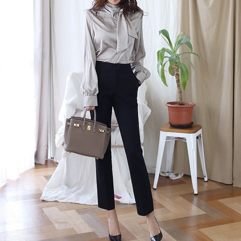 

Summer 2 Piece Pants Suit Designer Runway 2 Set Women Long Sleeve Printed Shirt Calf-Length Conjunto Feminino 210525, Picture color