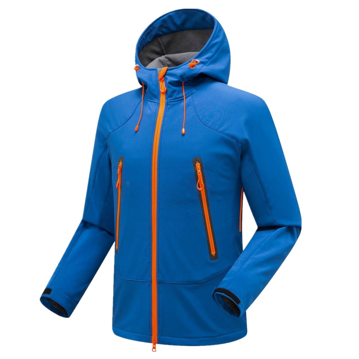 

Mens Outdoor Soft Shell Fleece Lining Sports Hooded Golf Jacket Coat Breathable Travelling Hiking Camping Trekking Outwear, Grey