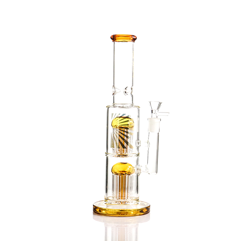

Radiant Hookah Double 10 Arm Tree Perc Bong 13 inches tall Sturdy base Water pipe with 14MM female joint Bongs