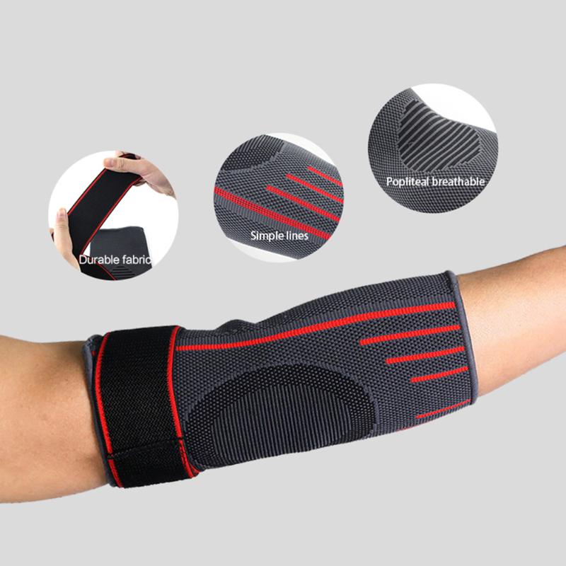 

1 Pcs Outdoor Sports Elbow Support Brace Pad Strap Anti-dropping Anti-skid Compression Strap Outdoor Sports Protective Gear, Red