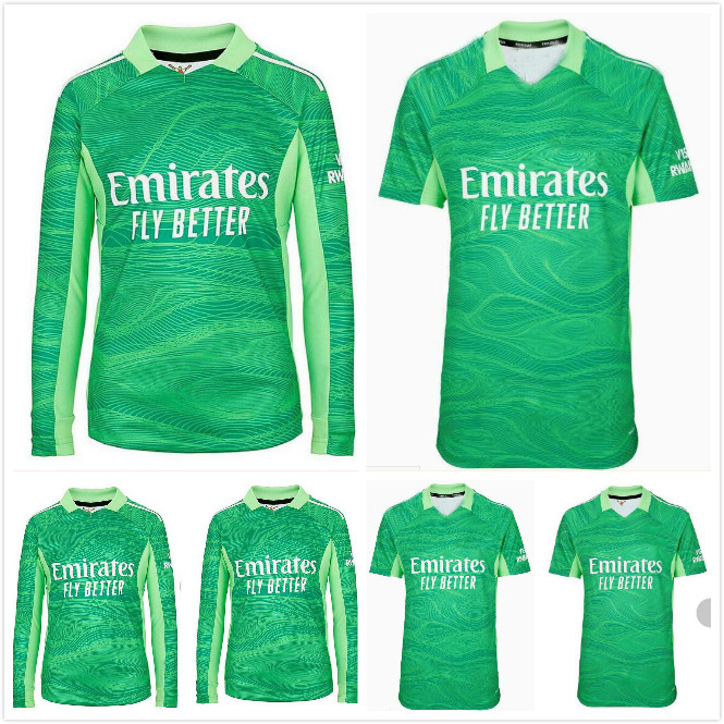 

21 22 Gunners goalkeeper green Soccer jersey 2021 Arsen PEPE NICOLAS CEBALLOS 1# LENO 13# RUNARSSON 33# RYAN GK Football shirt
