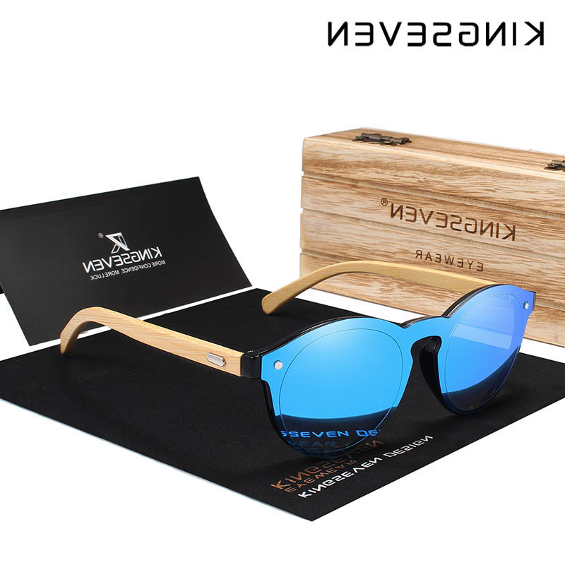 

KINGSEVEN Sunglasses Men Bamboo Sun Glasses Women Brand Designer Original Wood Glasses Oculos de sol masculino Glasses wholesale, White;black