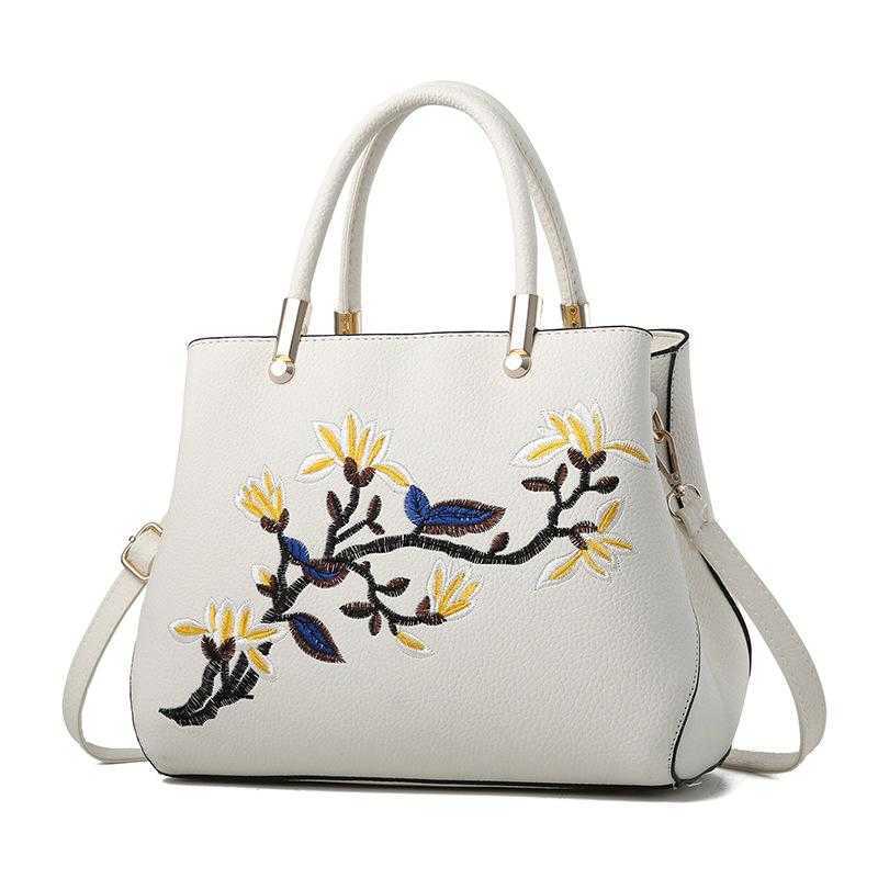 

CLASSIC FLOWER HBP MICHAEL TOM Fashion Women Handbags PU Leather Totes Embroidery Crossbody Shoulder Lady Simple Style Hand Bags White, Red