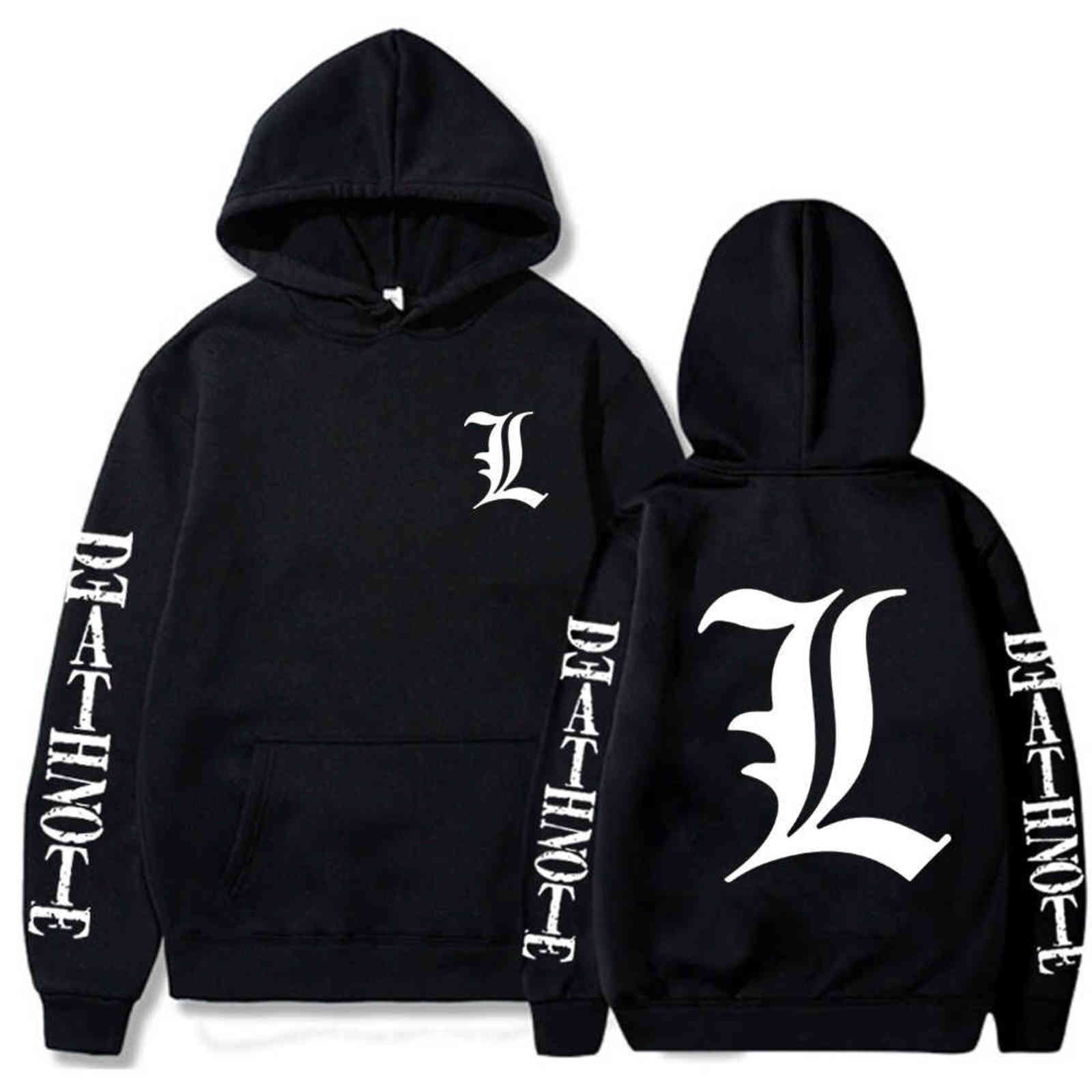

Oversized Men Hoodie Death Note Unisex Hoodies Japanese Anime Printed Men' Hoodie Streetwear Fleece Casual Sweatshirt Y1120, Blue2