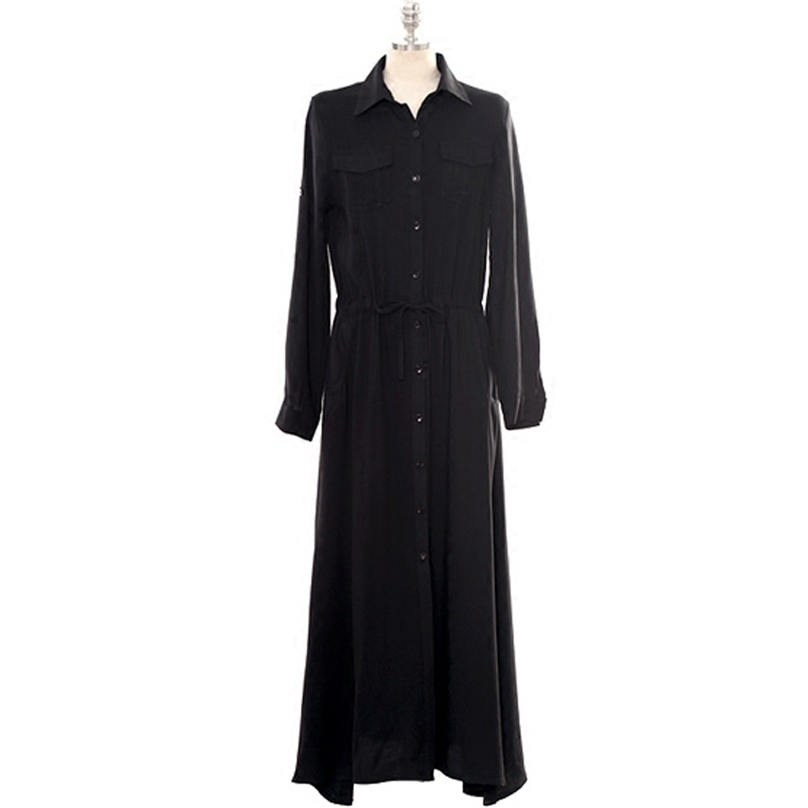 

Black Mourning Shirt Maxi Dress korean ladies Summer formal Dresses for women 210602, Blue