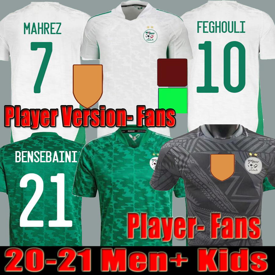 

2021 2022 Algerie Player version Fans Soccer Jersey Home Away black speical MAHREZ BOUNEDJAH FEGHOULI BENNACER ATAL 20 21 22 Algeria Maillot de Foot Men Kids, Kids away