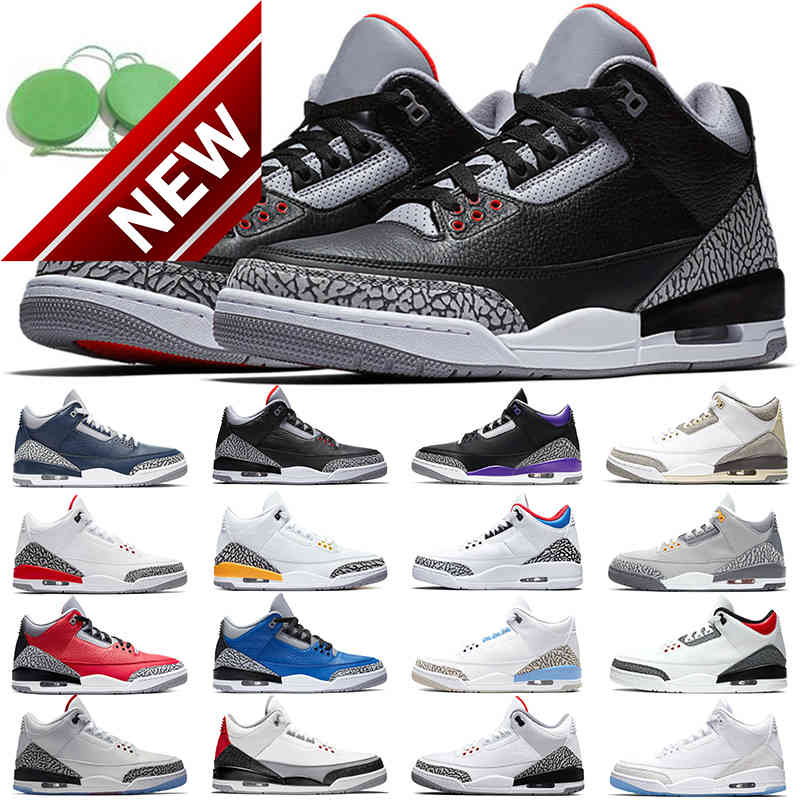

Jumpman 3 Men Basketball Shoes 3s Fragment Black Cement Racer Blue Fire Red Court Purple Cool Grey Unc Laser Orange Katrina Mens Sneakers, #8 laser orange 40-47