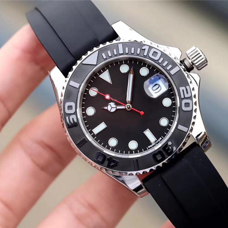 

Luxury Fashion Watch Ceramic Black Bezel Mens Watches Mechanical Automatic Movement 40mm Sports men Designer Rose Gold Rubber Ba, Box