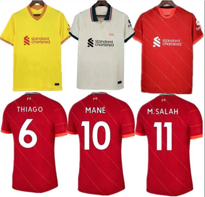 

21 22 M.SALAH VIRGIL FIRMINO soccer jerseys away MANE MILNER HENDERSON Goalkeeper A.BECKER ALEXANDER ARNOLD DIOGO J. 2021 2022 football shirt Men, White