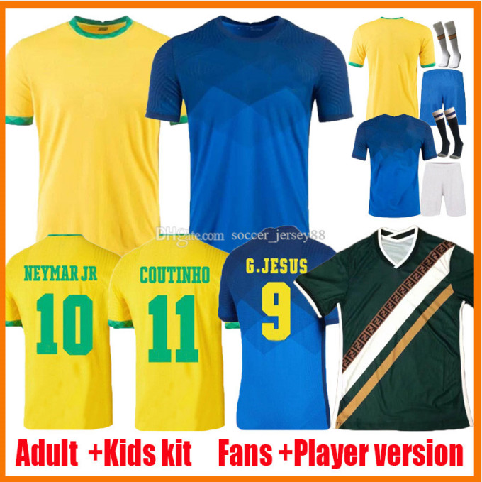 

BrazilS 2021 soccer jerseys Fans Player version Camiseta futbol PAQUETA NERES COUTINHO football shirts FIRMINO JESUS MARCELO 21 22 maillot de foot Brasil KIDS kits, Adult white