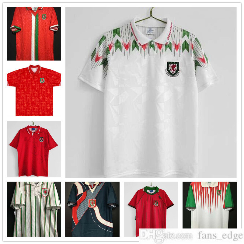 

1976 1983 1982 1990 1993 Gales Wales retro soccer jersey 1992 1994 1995 1996 1998 Giggs Hughes HOME AWAY Saunders Rush Boden Speed vintage, Customize