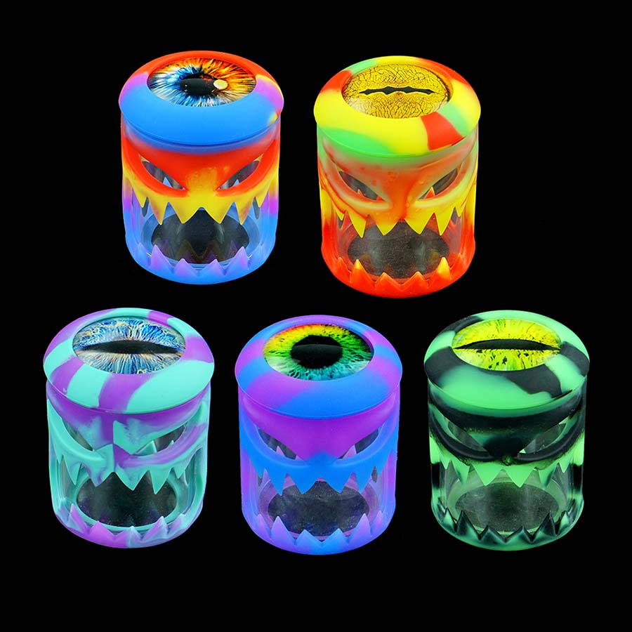 

80ml non-stick glass hrtb jar silicone flower container bottle smoking ars box