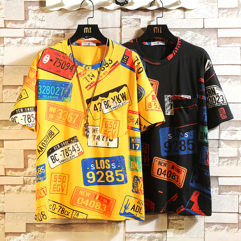 

New Short Sleeve t Shirt Men's 2021 Summer Print Tshirt Top Tees Hip Hop Punk Rock Fashion Clothes M-4xl 5xl o Neck Sjhg, T3200 a